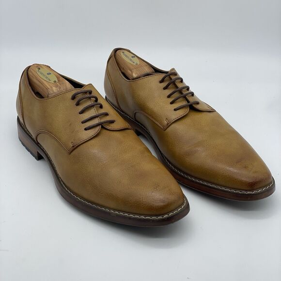 Van Heusen Memory Foam Geraldo Dress Shoes Men\'s 10.5 M Tan Brown Oxford Regal main image 5